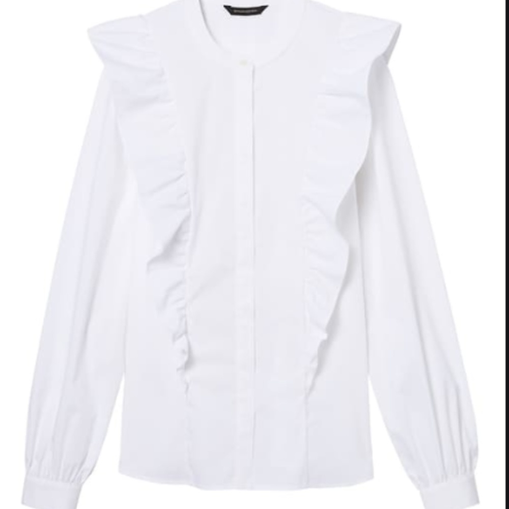 Banana Republic Riley Ruffle Front Shirt - Picture 2 of 8